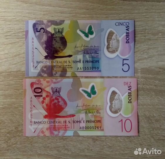 Сан-Томе и Принсипи 5, 10 добра 2016 UNC (полимер)