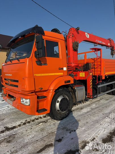 Бортовой грузовик КАМАЗ 65115 с КМУ Kanglim, 2020