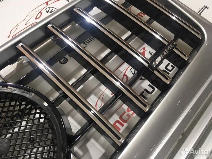 Решетка Мерседес G-Class GT Серая Б/З + AMG