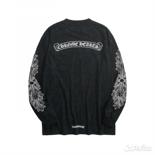 Черный лонгслив Chrome hearts S,M,L,XL