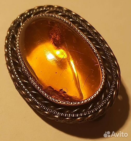 Брошь Сакта янтарь ручная работа Даильраде латсср