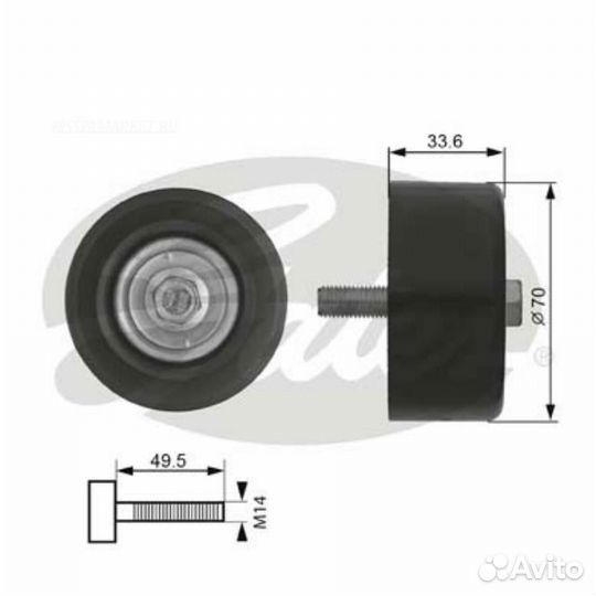 Gates T36174 Ролик обводной приводного ремня