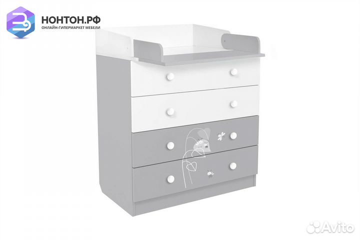 Комод French 1580 amis белый / серый