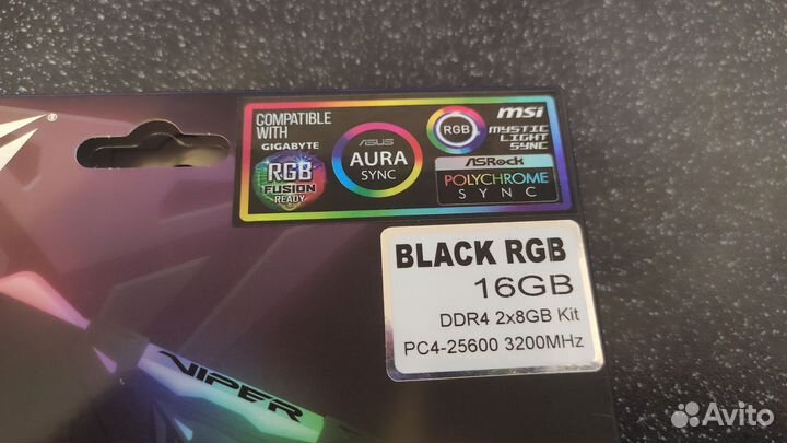 Продаю оперативную память 16gb 3200 Viper rgb