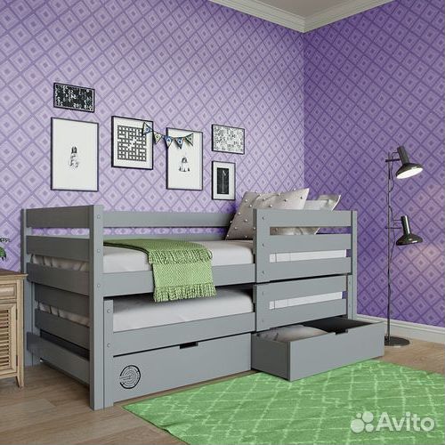 Кроватка матрешка выдвижная для малыша берёза