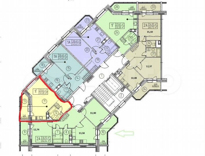 Квартира-студия, 29,7 м², 5/9 эт.
