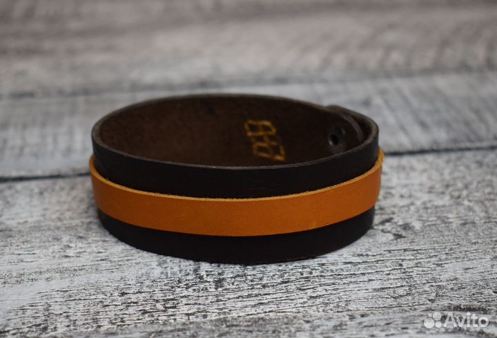 Браслет мужской из натуральной кожи