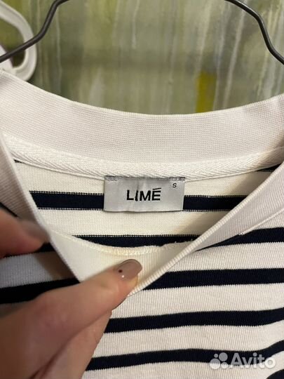 Лонгслив lime в полоску