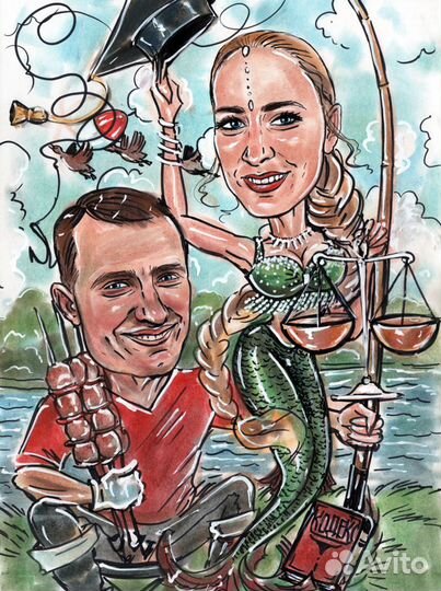 Шарж на заказ по фото. Художник - шаржист