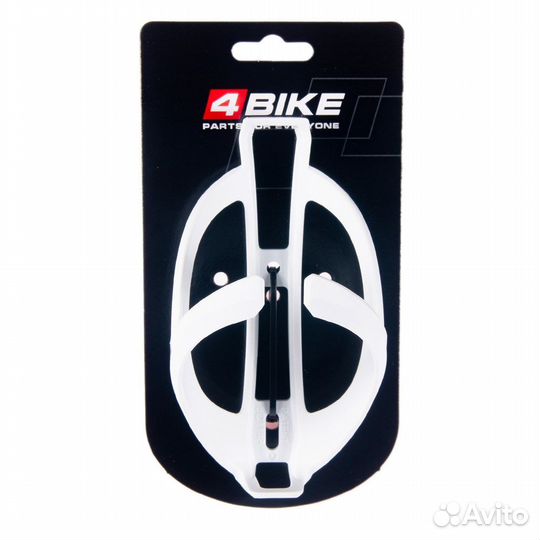 Флягодержатель, пластик 4bike 056, белый, в инд. у