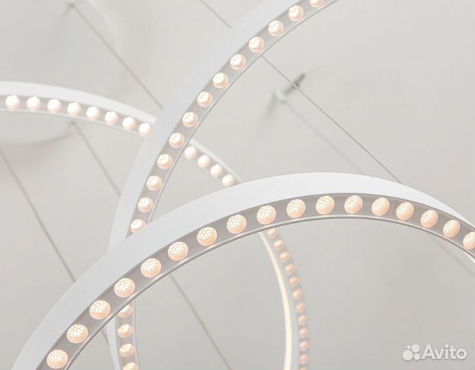 Подвесной светодиодный светильник 90W, 3000K/4200K/6400K, D800/600/400*1070 (без пду), белый, измене