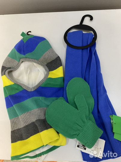 Набор шапка варежки, шарф