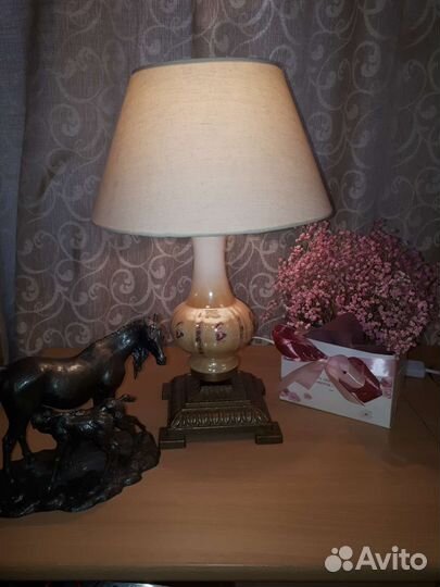 Настольная лампа. Югославия. Латунь, керамика