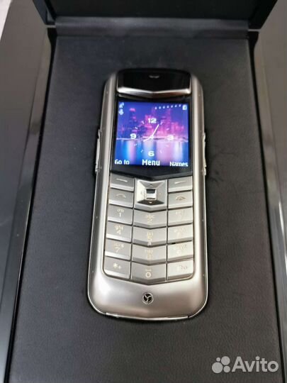 Vertu Constellation Polished Stainless Steel Black Leather