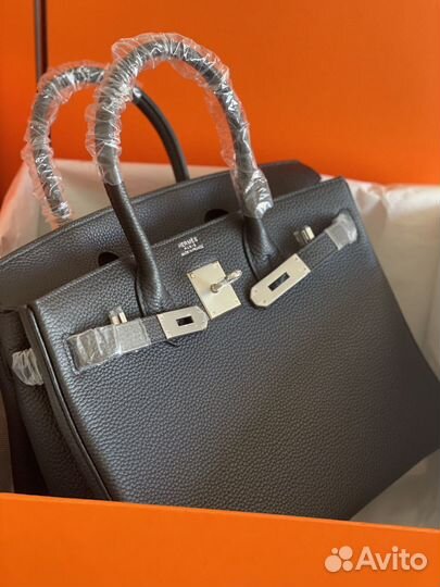 Сумка hermes birkin 30 черная серебро