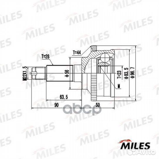 ШРУС miles ШРУС mazda 626 2.0 97- нар.(ABS) GA2