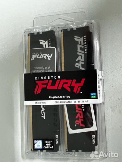 Оперативная память Kingston DDR5 32Gb 4800MHz