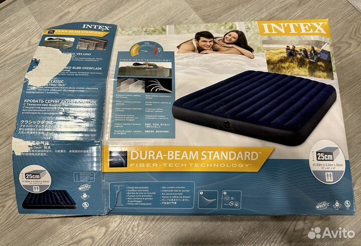 Надувной матрас intex + насос