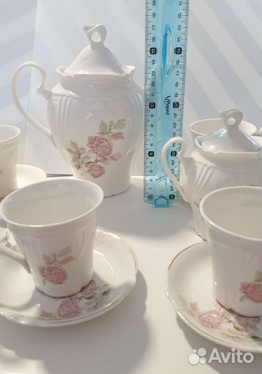 Кофейный сервиз. Костяной фарфор. Китай