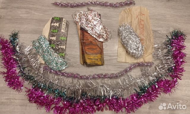 Елочные игрушки СССР - монтажные, стеклярус