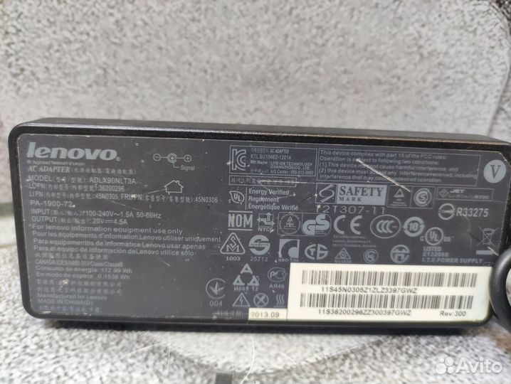Зарядка Lenovo 20V 4.5A 90W 7.9x5.5мм с иглой