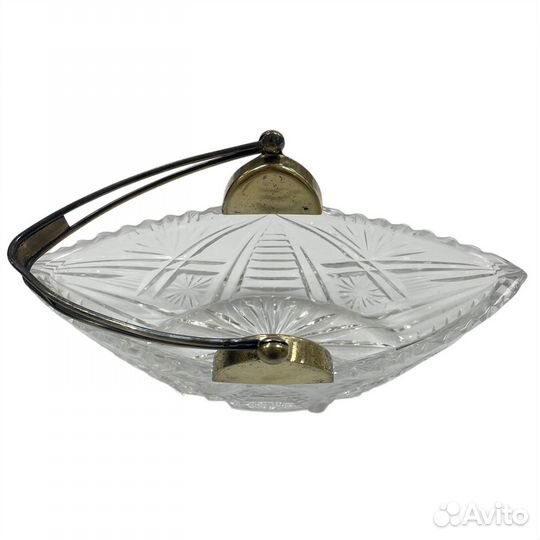 Ваза лодочка с ручкой серебро 875 пр