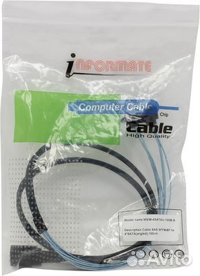 Кабель MS36-4satau-100B-S SFF-8087) 4xsata 1,0м уг