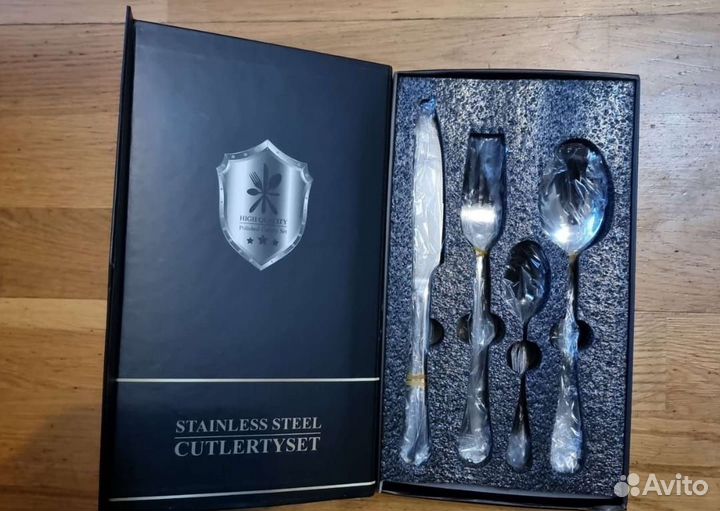 Набор столовых приборов ложка вилка нож 24 шт