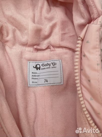 Джинсовый комбинезон для девочки 74