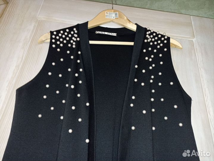 Накидка с бусинами длинная