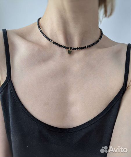 Колье чокер из натуральных камней. Агат