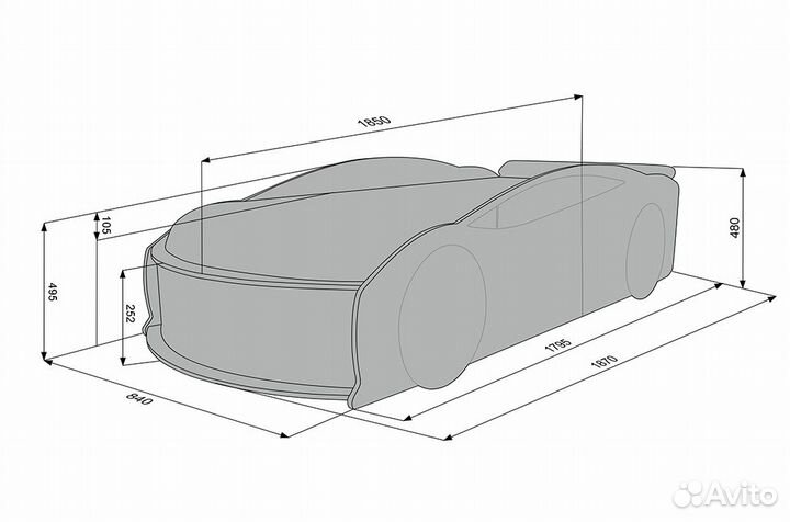 Кровать бмв Полиция 2 с подъемным матрасом