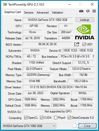 Gtx 1060 6gb Palit jetstream