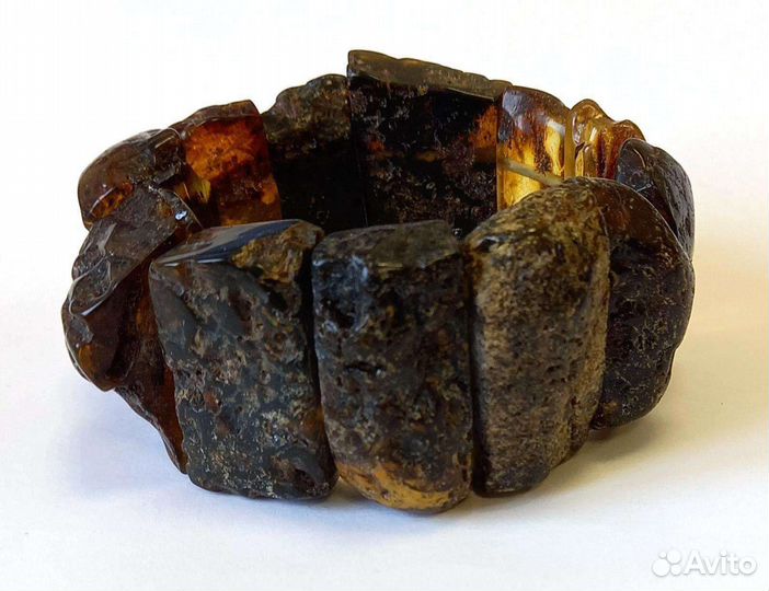 Очень крупный браслет из лечебного дикого янтаря