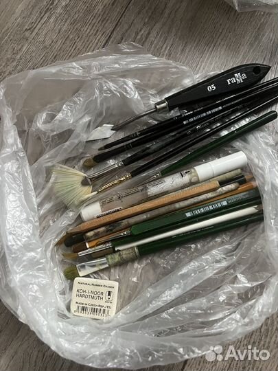 Масляные акриловые краски кисти набор