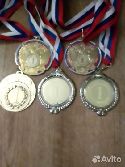 Медали с ленточками 1,2, 3 место