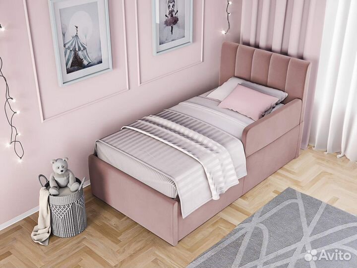 Детская кровать с мягким изголовьем