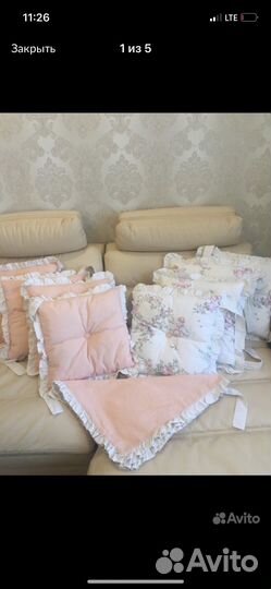 Милейшие бортики в кроватку для девочки