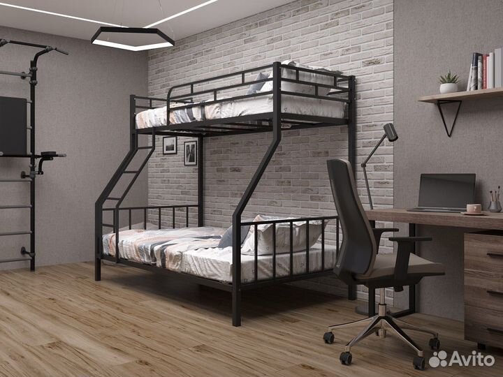 Кровать стальная двухъярусная