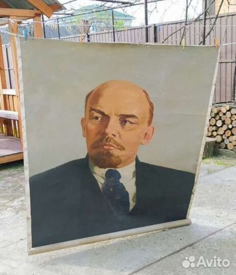 Портрет Ленин Холст Масло Очень Большой