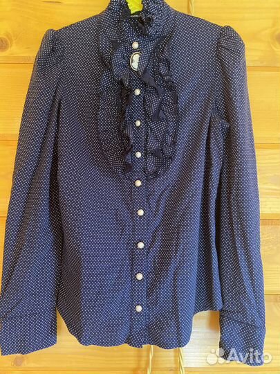 Школьная блузка 140, синяя