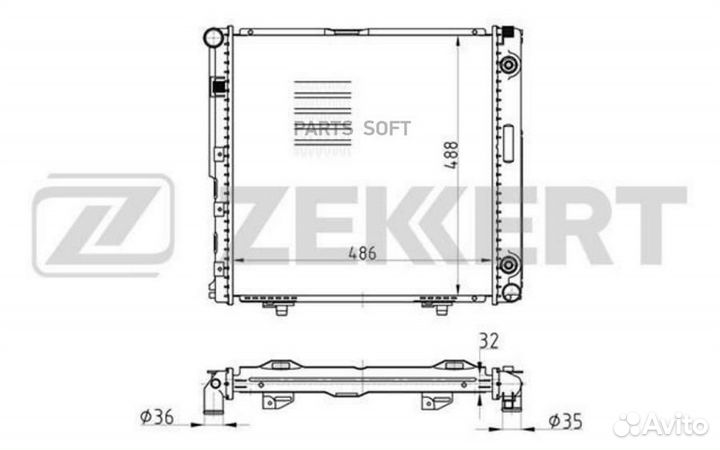 Радиатор охлаждения двигателя SsangYong Actyon II