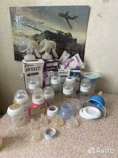 Бутылочки avent, молокоотсос и аксесуары