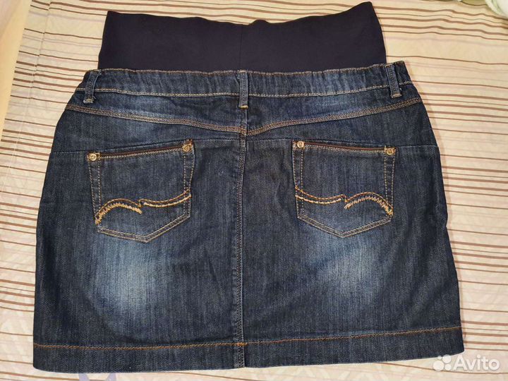 Юбка джинсовая для беременных, 48 размер