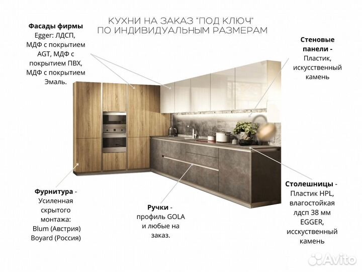 Кухня на заказ Кухня угловая до потолка