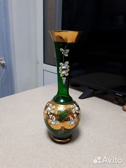 Ваза для фруктов. Богемское стекло 