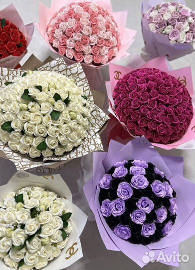 Букет из мыльных роз