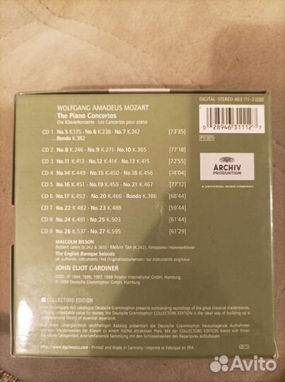 Deutsche Grammophon Mozart CD