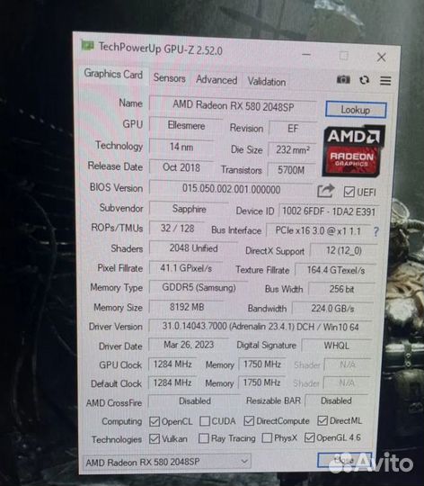 Sapphire RX 580 8 GB