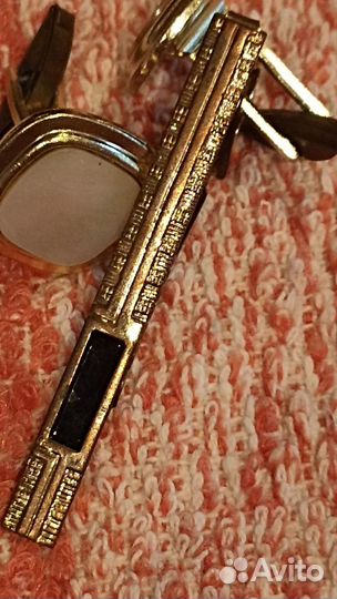 Комплект запонки и зажим для галстука